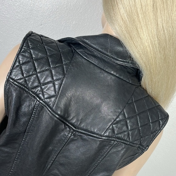 AllSaints Black Leather Vest - Picture 12 of 13